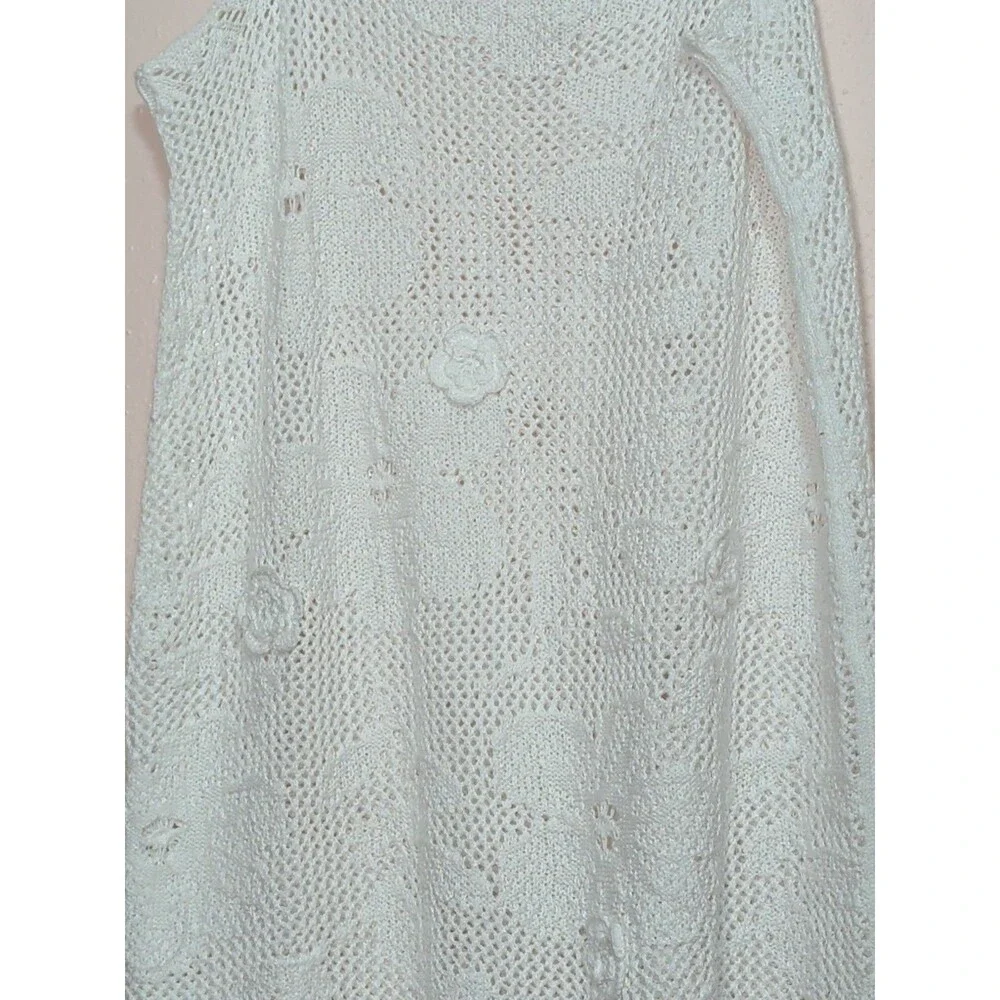 ❤️Wild Fable Cover up Womens XL White Crochet Flower Boho Summer Festival❤️ - Picture 3 of 11